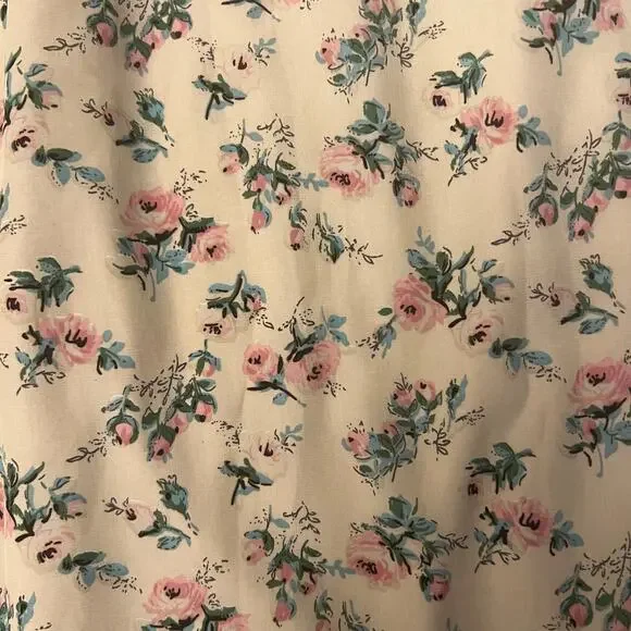 NWT Maurices Lightweight Mesh Back Ruffle Dress Medium Floral Ivory Pink - Picture 9 of 16